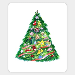 Christmas tree Watercolor Magnet